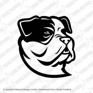 American Bully Bulldog Head Mascot Black and White