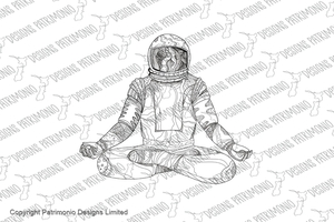 Astronaut Lotus Position Mandala JPG PNG EPS