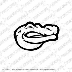 Alligator or Gator Head Side View Mascot Black and White