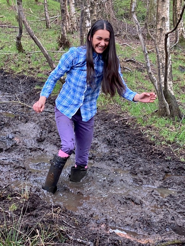 Girls in muddy on sale wellies