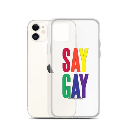 Say Gay rainbow iPhone case