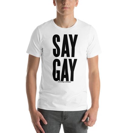 Say Gay 80's-style tee