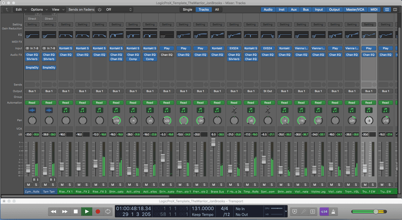 The Warrior - Logic Pro Template - Jon Brooks (Epic Orchestral Film Music Soundtrack)