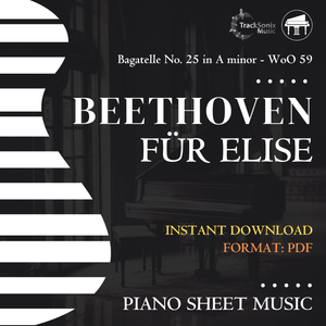Für Elise by Beethoven (Piano Sheet Music) Instant Download PDF Notation - Bagatelle No. 25 WoO 59