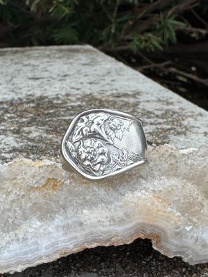 Wildwood Spoon Ring – Size 8 Silver-Plated (Oneida Reliance Plate, 1908)