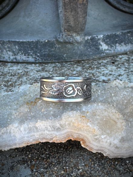 Romantic Floral Spoon Ring – Size 7 Stainless Steel (1960s Costellano Pattern)