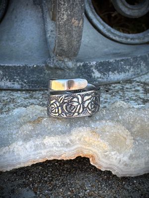 Romantic Floral Wrap Spoon Ring – Size 6 Stainless Steel (1970s Caress Pattern)