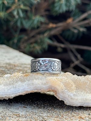 Granada Rose Stainless Steel Spoon Ring – Size 9 (1970s)