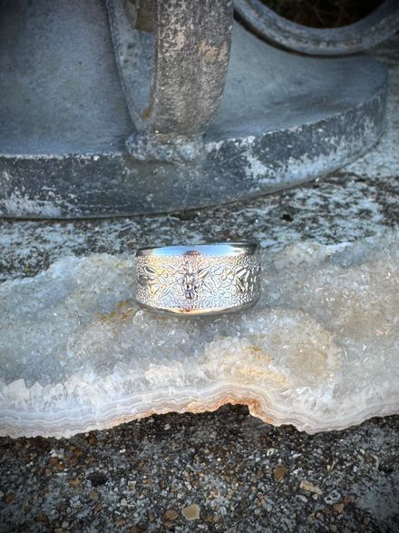 Spring Ballad Floral Spoon Ring – Size 9 Stainless Steel (Band Style)