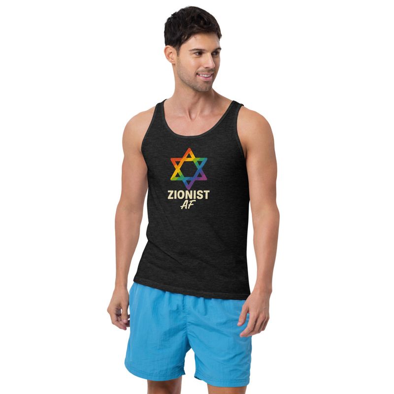 Zionist AF LGBTQ+ Pride Tank (White Text)