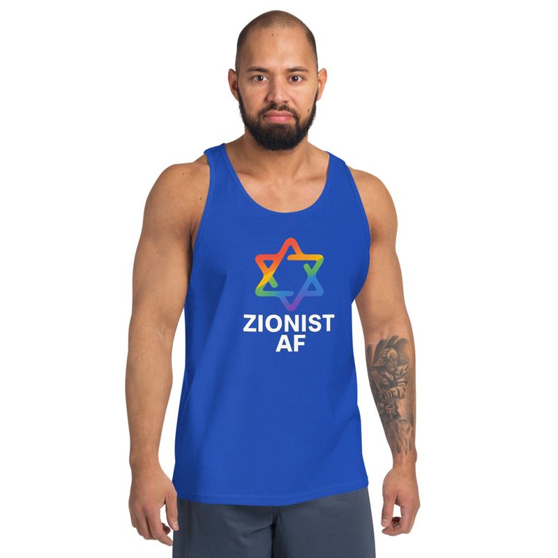 Zionist AF LGBTQ+ Pride Tank (White Text)