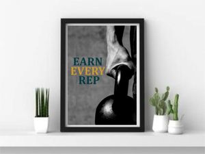 Earn Every Rep – Motivational Gym Wall Art (5 Design Variations, Digital Download)