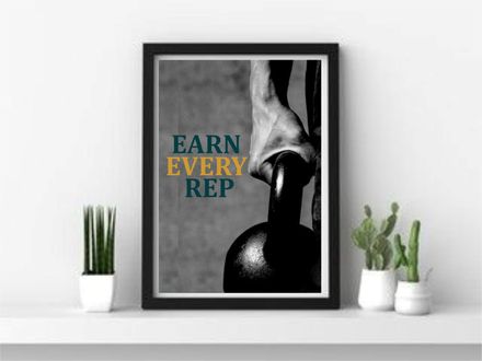 Earn Every Rep – Motivational Gym Wall Art (5 Design Variations, Digital Download)