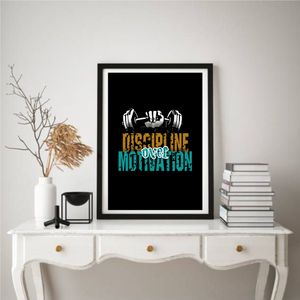 Discipline Over Motivation – Modern Fitness Wall Art (5 Design Variations, Digital Download)