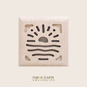 Griglia presa d’aria in Pietra Leccese Artigianale - Modello Tramonto Sole e Mare - CODICE PDAQPL008