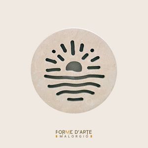 Griglia presa d’aria in Pietra Leccese Artigianale - Modello Tramonto Sole e Mare - CODICE PDATPL002