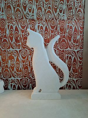 Gattino "Luna" - Complemento d'Arredo in Pietra Leccese