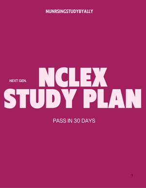 30 DAY NCLEX STUDY PLAN (for students who already have the guide)