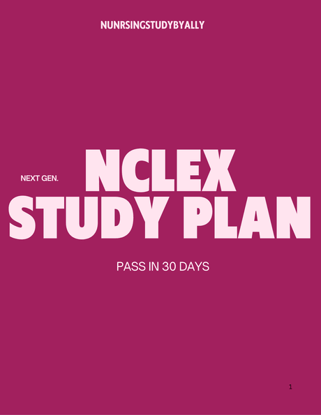 30 DAY NCLEX STUDY PLAN (for students who already have the guide)
