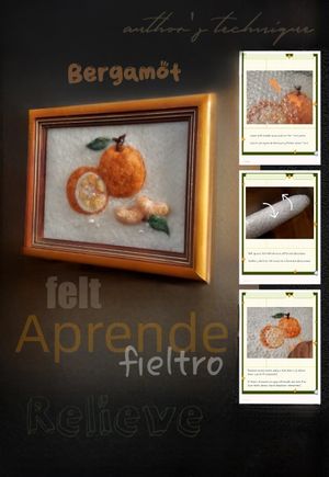 Tutorial digital course clase of felt Relief ,design &quot;Bergamot&quot;&quot;