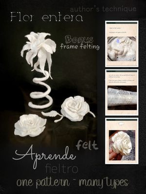 Tutorial digital course clase of felt flower real + bonus