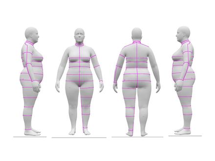 Women&#x27;s 3D Avatar Body Measurement Chart | Size 20 (Bust 46.5&quot; | 118 cm)