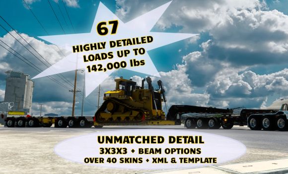 ETNYRE BLACKHAWK 65/70 TON LOWBOY SET (10 + TRAILERS)