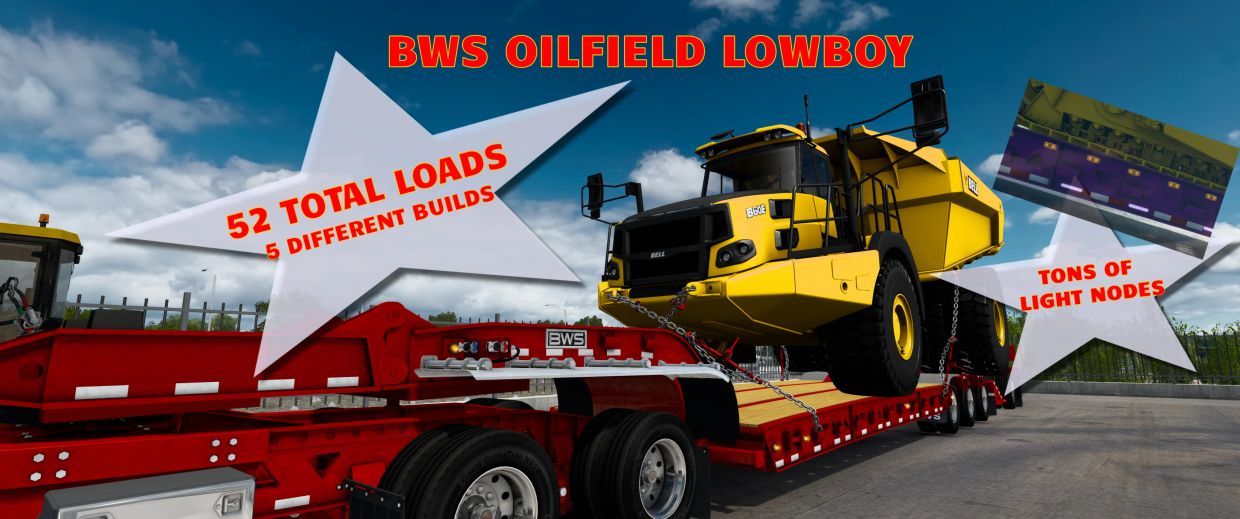 BWS OILFIELD LOWBOY FOR AMERICAN TRUCK SIMULATOR ATS