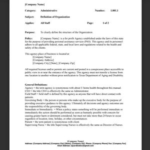 Sample Home Care Policy &amp; Procedure Package