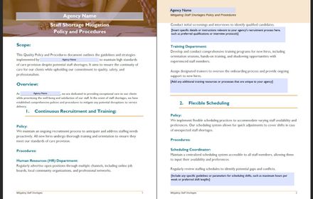 Staff Shortage Mitigation Policy and Procedures 📊
