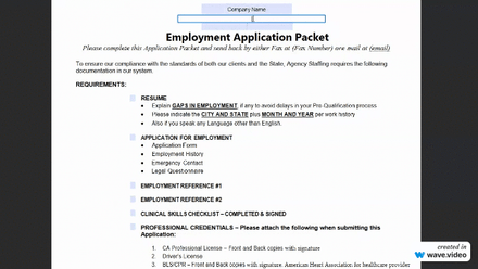 💻Electronic Fillable Employee Application Packet For Home Health/Home Care 🏡