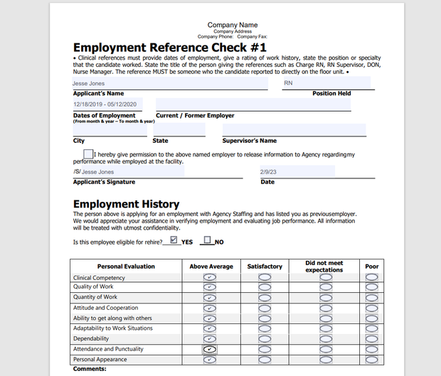 Electronic Fillable Employee Application Packet For Home Health/Home Care 