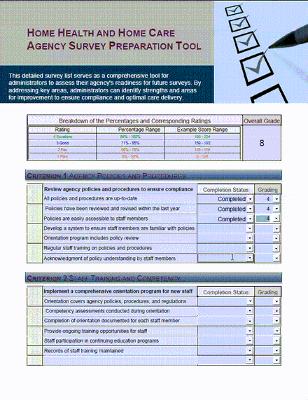 📊 Agency Survey Preparation Tool - Home Health and Home Care📋