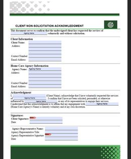 📄 Client Non-Solicitation Acknowledgment Form 📄