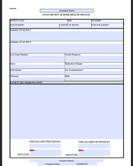 60-Day Review of Home Health Services Form 📝