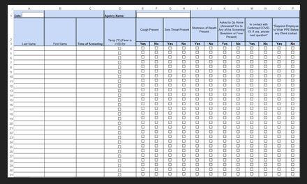 Covid-19 Employee Screening Log