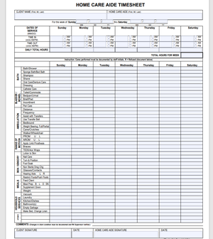 🏠Electronic Home Care Aide TimeSheet🕒