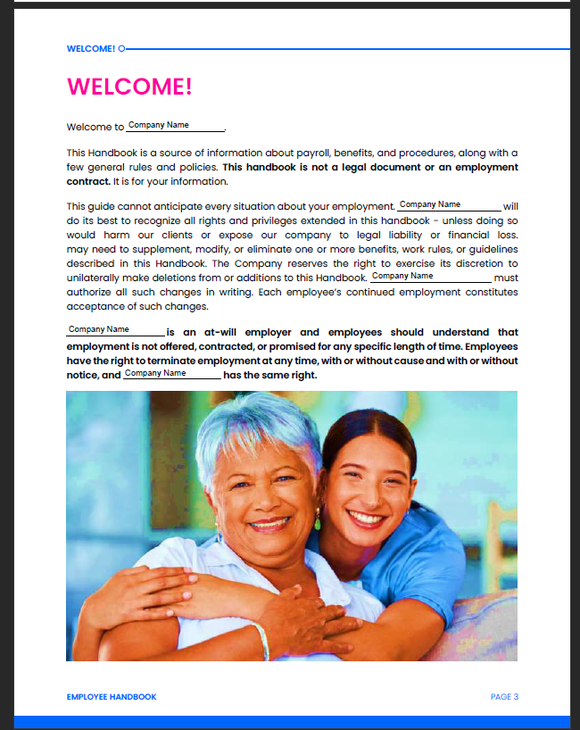  electronic fillable employee application packet for home health home