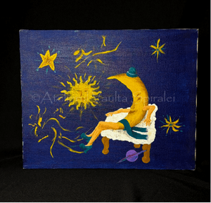 The Moon Takes a Seat - Painting