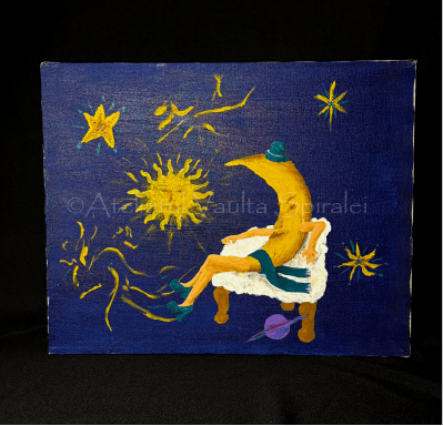 The Moon Takes a Seat - Painting