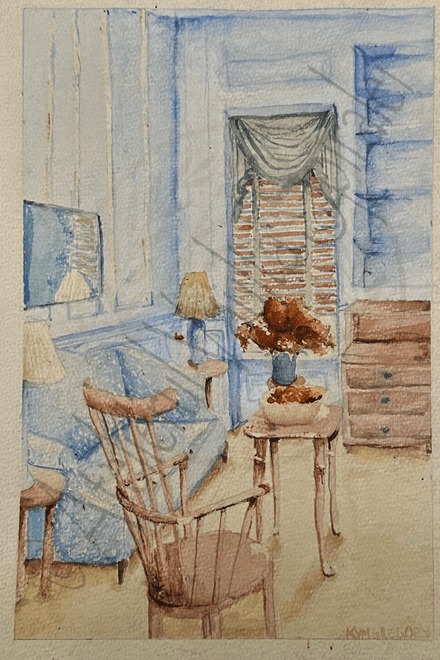 The Blue Room – Watercolor Interior