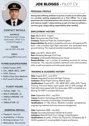 Generic Pilot CV Template 2