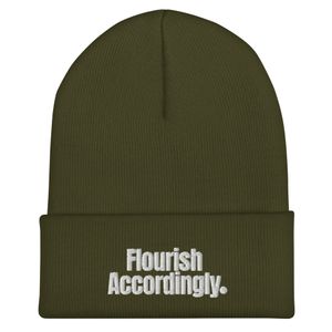 "Flourish Accordingly" Cuffed Beanie | Yupoong 1501KC