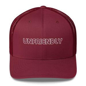 "Unfriendly"  Retro Trucker Hat | Yupoong 6606