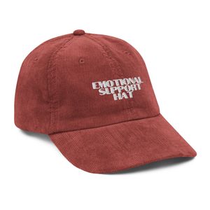 "Emotional Support Hat"  Vintage Corduroy Cap | Big Accessories BA703