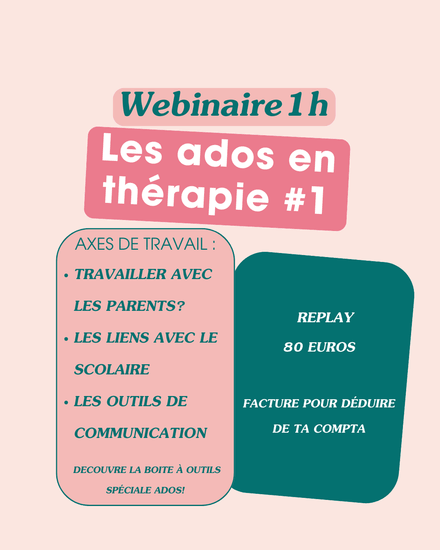  Webinaire : Les Adolescents en thérapie 