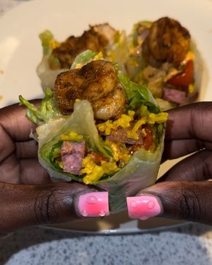 Shrimp Sausage Lettuce Wrap