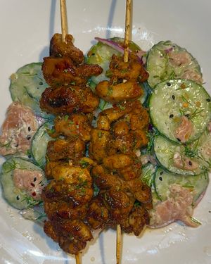 Chicken Skewers &amp; Cucumber Salad