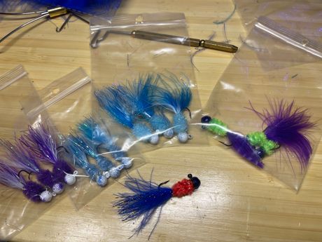 Hand tied crappie jigs