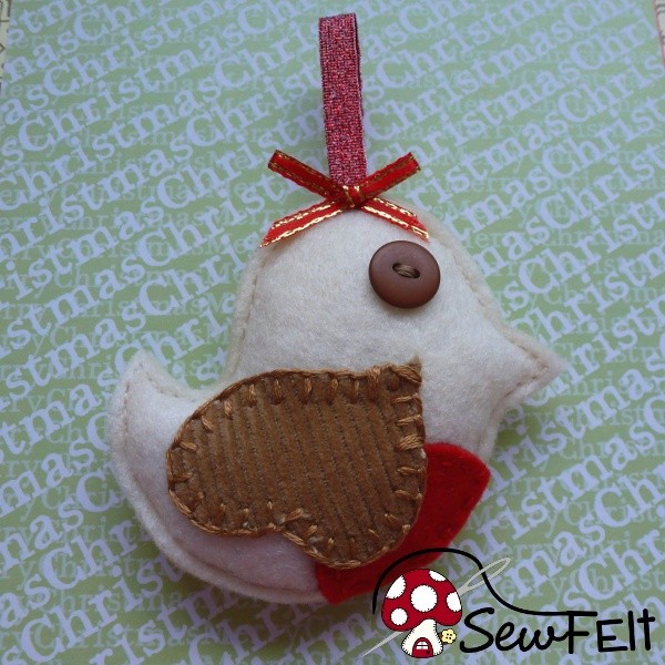 Free Felt Bird Ornament Pattern Template: Make a Songbird or Christmas Robin